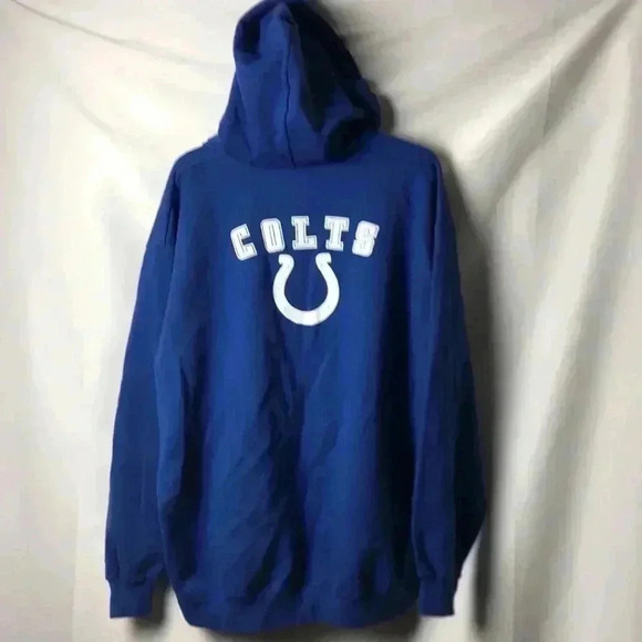 NFL APPAREL INDIANAPOLIS COLTS MENS SIZE 2XL HOODED SWEATSHIRT FULL ZIP FRONT - Picture 10 of 11